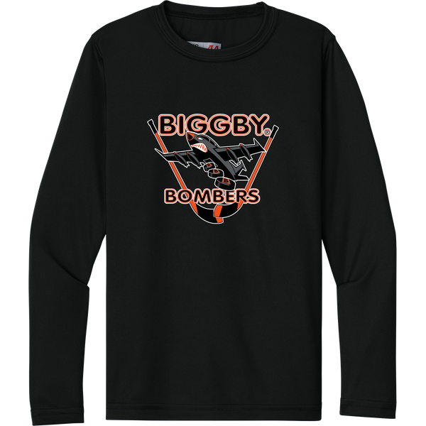 Biggby Bombers Youth Cooling Performance Long Sleeve Tee