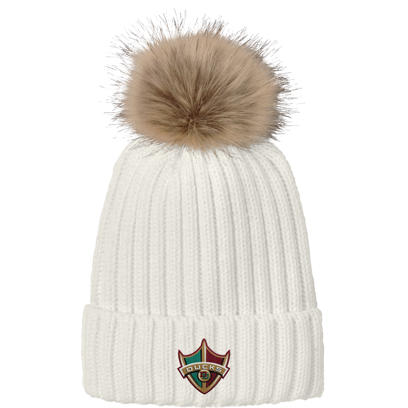 Delaware Ducks Faux Fur Pom Beanie