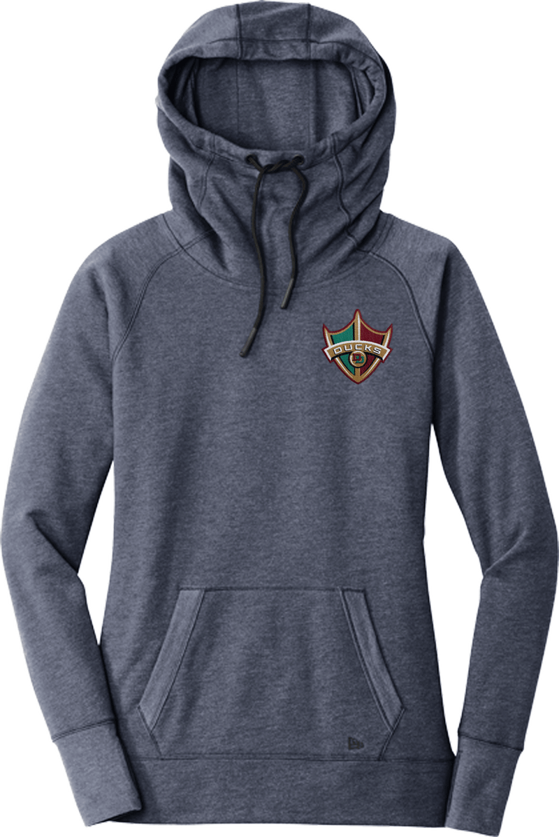 Delaware Ducks New Era Ladies Tri-Blend Fleece Pullover Hoodie