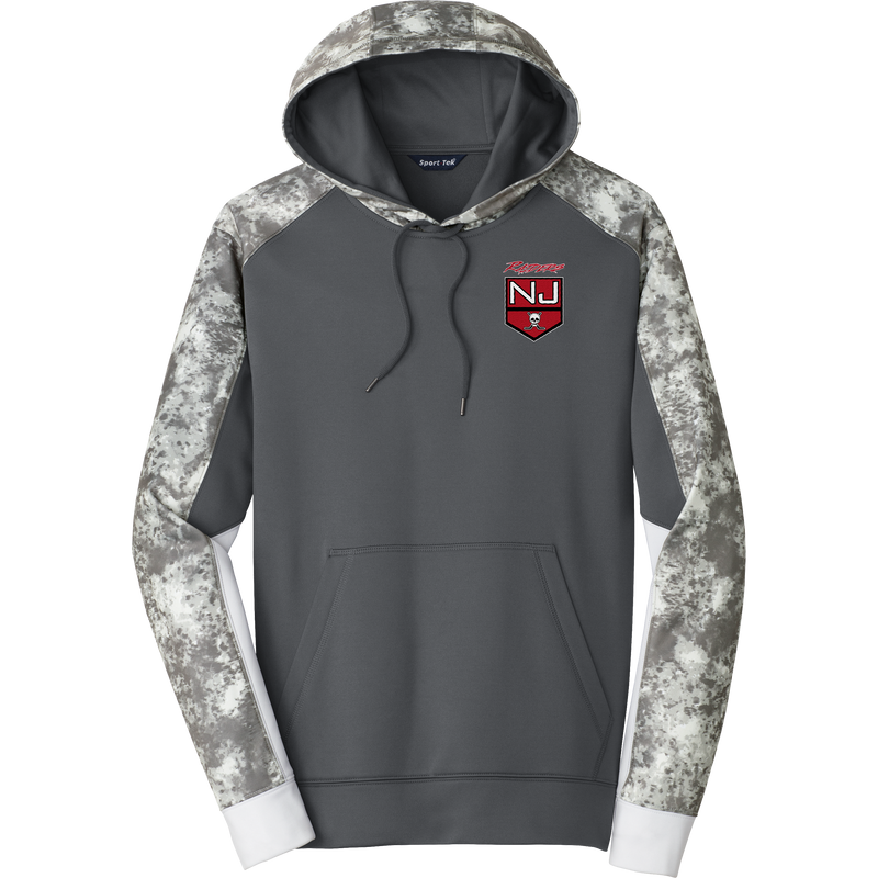 NJ Raiders Sport-Wick Mineral Freeze Fleece Colorblock Hooded Pullover